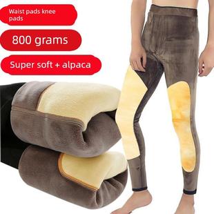 北方过冬裤 冬季 高腰色拉姆加绒加厚羔绒内里一体绒保暖裤 棉裤 男士