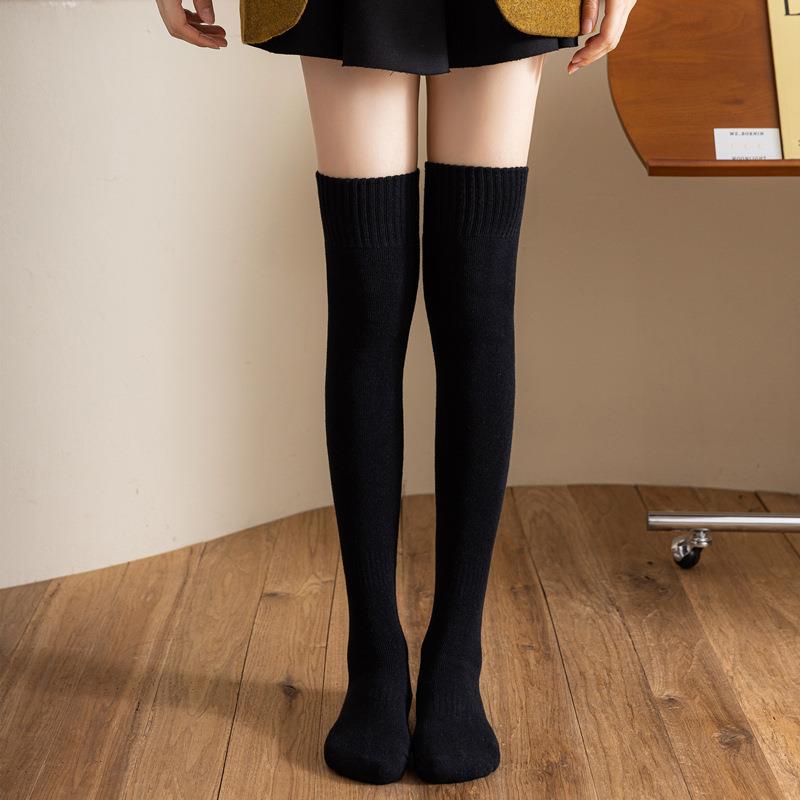 过膝袜子女秋冬加绒加厚保暖长筒袜jk日系高筒袜子长筒袜子保暖袜