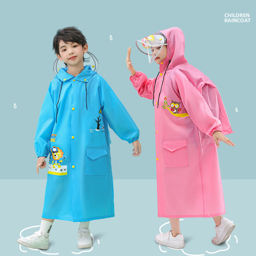 英玛仕卡通儿童雨衣带背包