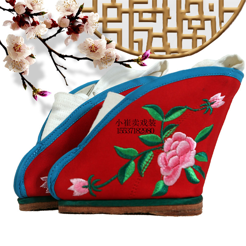 旦角软跷 京剧踩跷 三寸金莲跷功花旦翘 戏曲花旦彩鞋三寸金莲