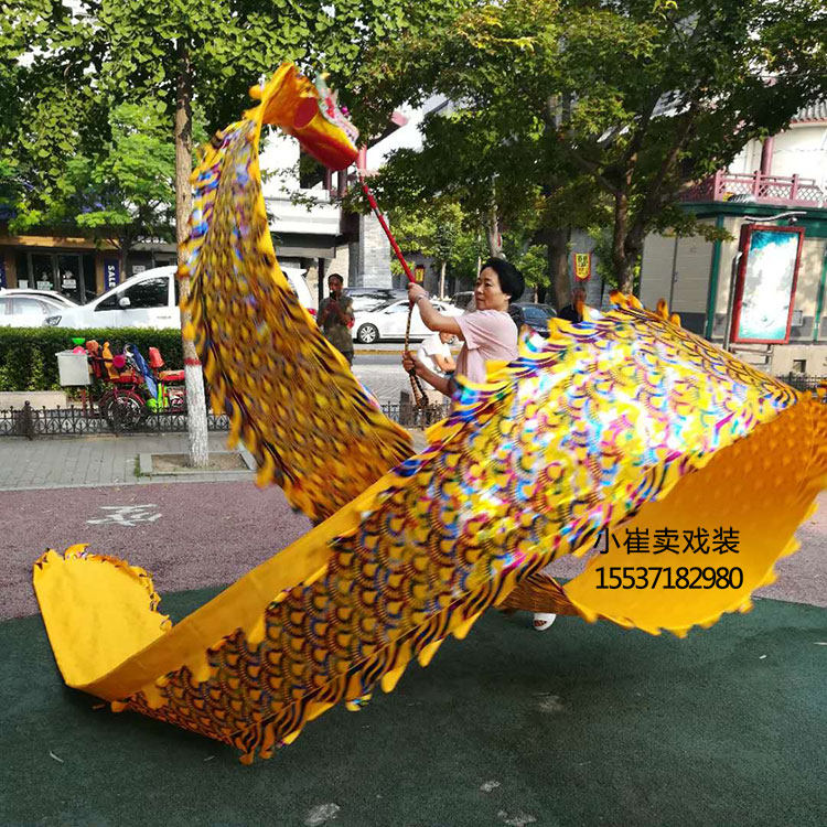 健身龙甩龙舞龙甩彩带龙头彩龙烫金龙灯舞狮广场舞空竹龙单人龙头
