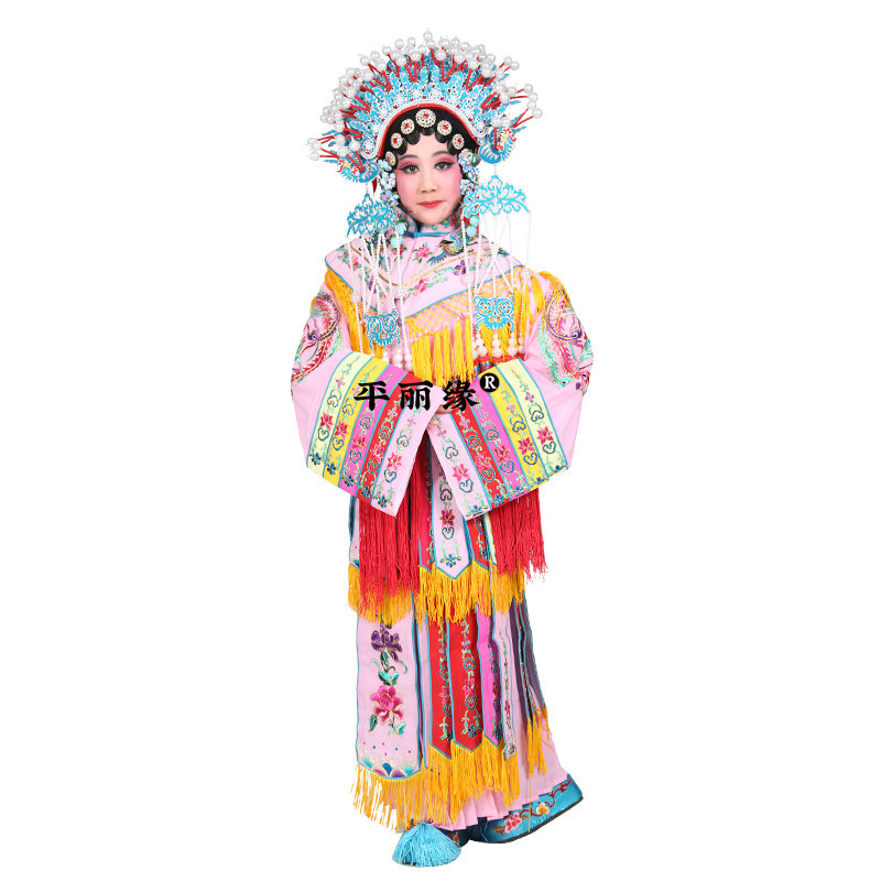 儿童贵妃醉酒古装京剧少儿戏曲衣服舞台装皇后花旦五彩宫装大宫衣