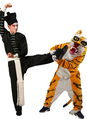 戏曲服装京剧龙套舞台夜行衣武松打虎老虎衣武生家丁打手兵黑打衣