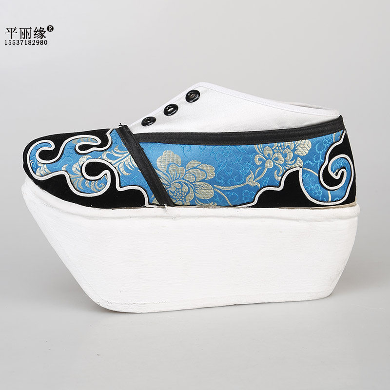 戏曲小生鞋京剧越剧戏剧鞋云头靴福字履盖履小生如意头 高靴 朝靴