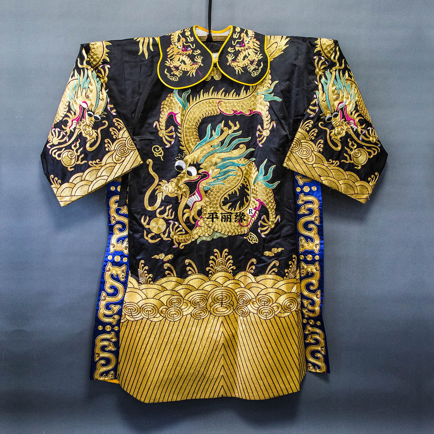 戏服黑蟒袍全金大龙蟒戏装舞台装