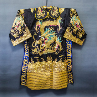 京剧戏服全金大龙蟒戏曲蟒袍表演服装戏剧包青天包公包拯相黑蟒袍