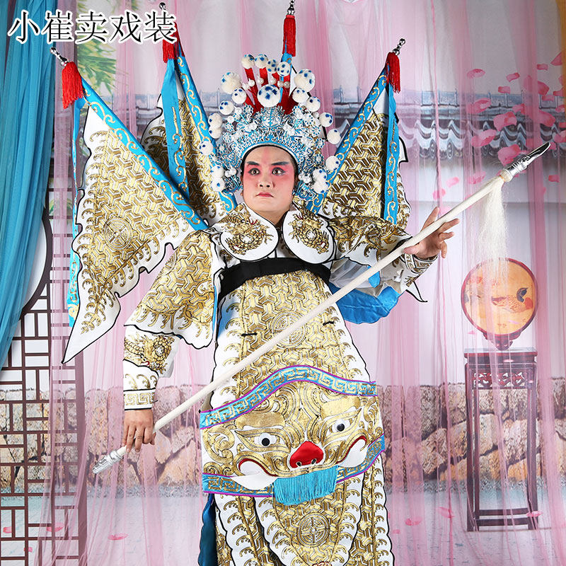 京剧戏曲戏剧舞台演出戏服装男靠大靠武生武将军花脸小生背旗大靠