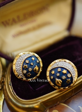 vintage80s美国施华洛世星球复古耳夹