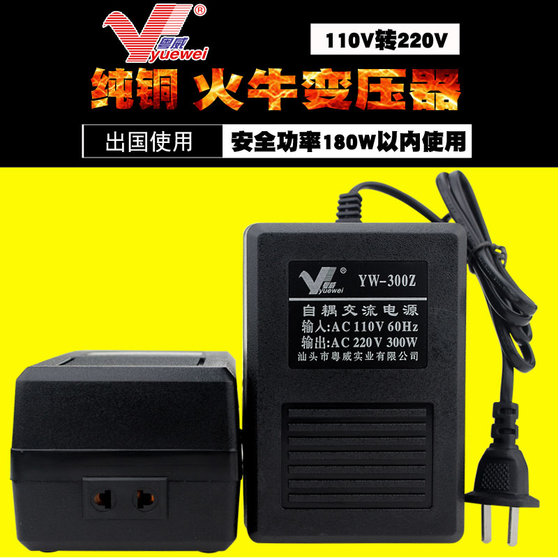 粤威YW-300Z自耦交流电源变压器110V转变220V电压转换器300W出国