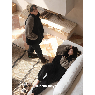 贝妍冬季加厚珊瑚绒大码情侣睡衣