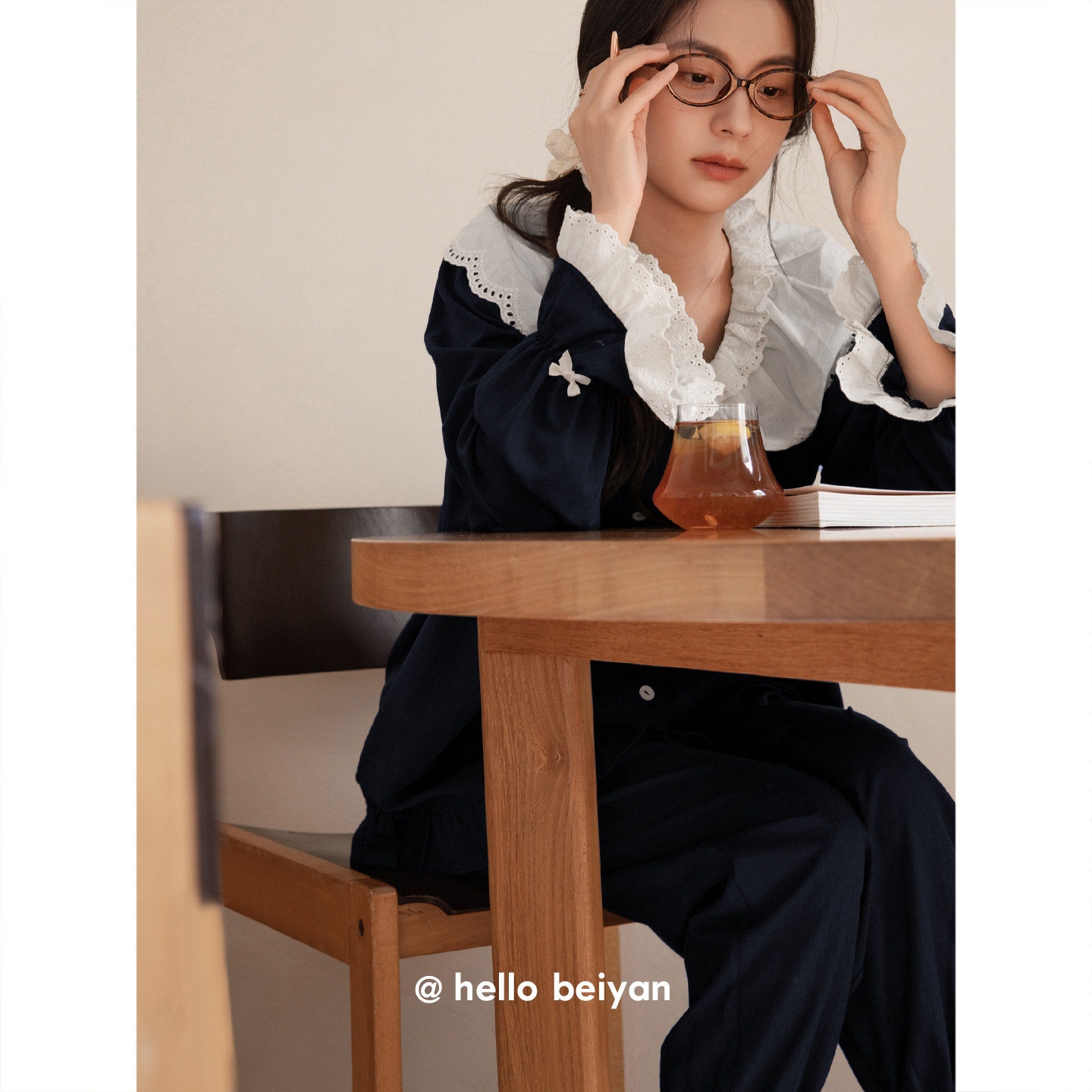 贝妍女款春秋甜美气质可外穿睡衣