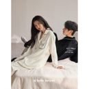 套装 男大码 保暖海岛绒家居服简约开衫 贝妍珊瑚绒情侣睡衣女秋冬季