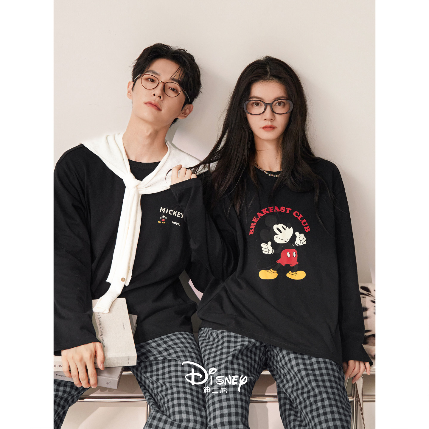 迪士尼情侣睡衣女春秋季柔软棉长袖米奇家居服可外穿男士大码套装,女士内衣/男士内衣/家居服,睡衣/家居服套装,淘宝优惠券,粉丝福利购,淘宝优惠卷