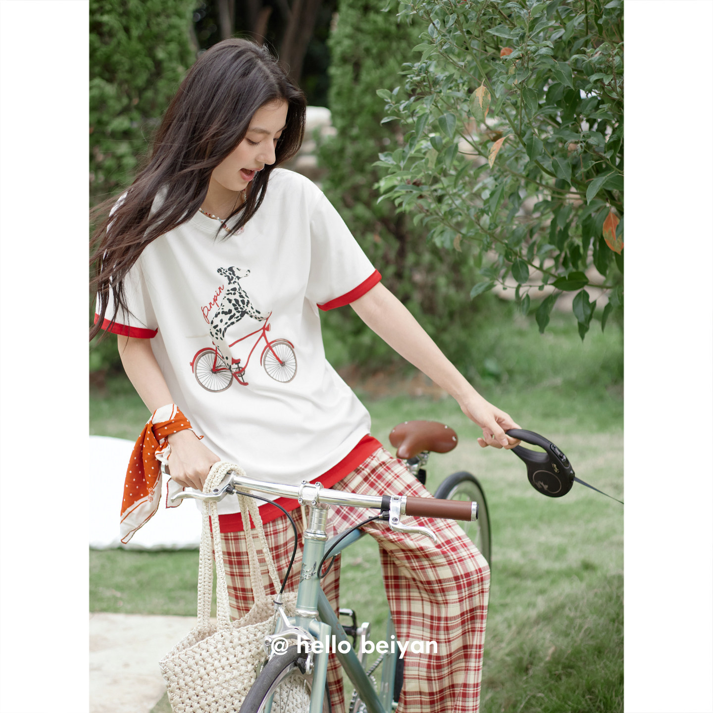 贝妍凉感睡衣女夏季卡通小狗短袖长裤家居服可爱减龄少女外穿套装
