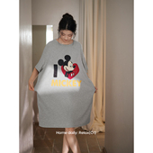 睡裙女可爱慵懒休闲宽松连衣裙 短袖 新款 凉感莫代尔棉睡衣女夏薄款