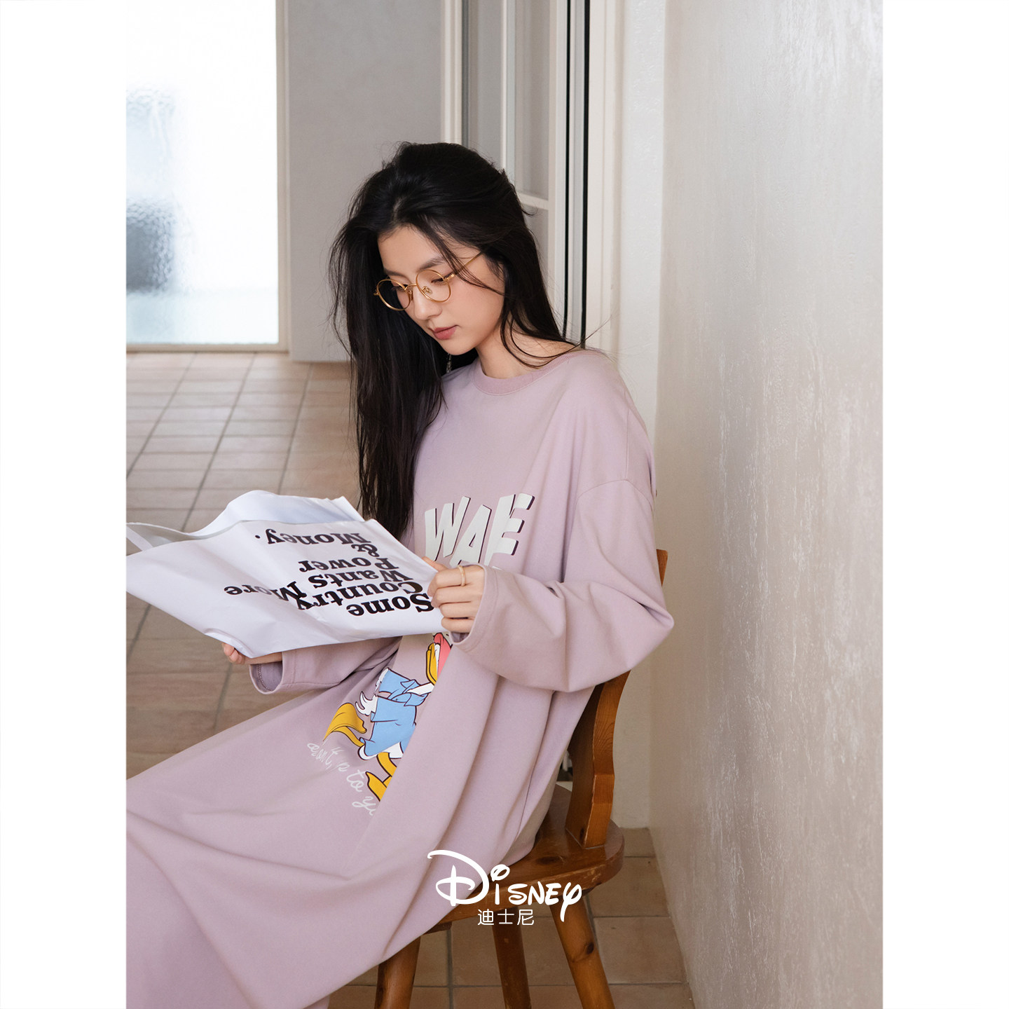 新款睡衣女春秋季可爱卡通长袖睡裙甜美少女宽松大码柔软棉连衣裙