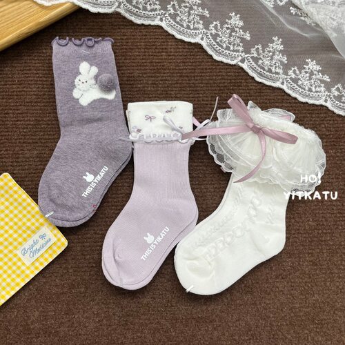 Yikatu伊卡兔儿童袜子中筒秋款新