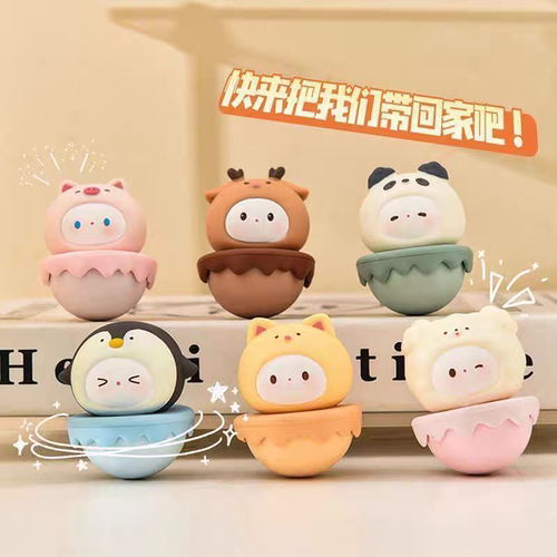 可爱不倒翁治愈情绪办公室桌面小摆件装饰品工位解压神器女生礼物