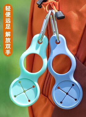 户外水瓶挂扣便携式矿泉水壶挂绳扣硅胶孔多功能水瓶腰带背包挂钩