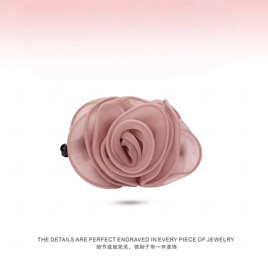 韩版空气玫瑰香蕉夹超仙发夹女2025高端发饰百搭头花头饰夹子发卡