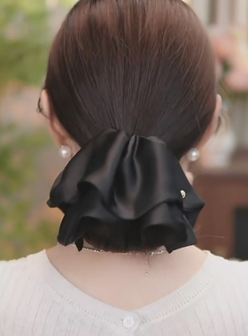 韩国东大门爆款高级感缎面重工裙摆马尾夹气质小抓夹女发夹头饰
