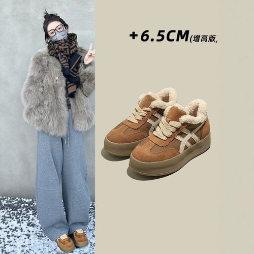 小个子厚底内增高雪地靴女德训鞋