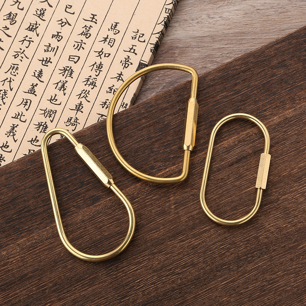 帝九子黄铜简约钥匙扣环可螺丝扣