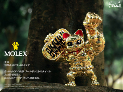 SENZII千紙×貓力士MOLEX  限量 潮流潮玩 大手办 大摆件  电镀版