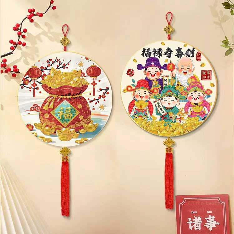 福袋钻石画2026马年新款客厅手工diy简单点钻福禄带框挂件钻石绣,居家布艺,钻石绣,淘宝优惠券,粉丝福利购,淘宝优惠卷