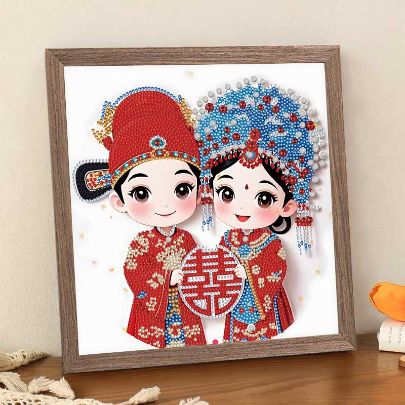 5D钻石绣喜字2025新款客厅送礼结婚婚礼粘钻手工diy摆台喜庆贴画