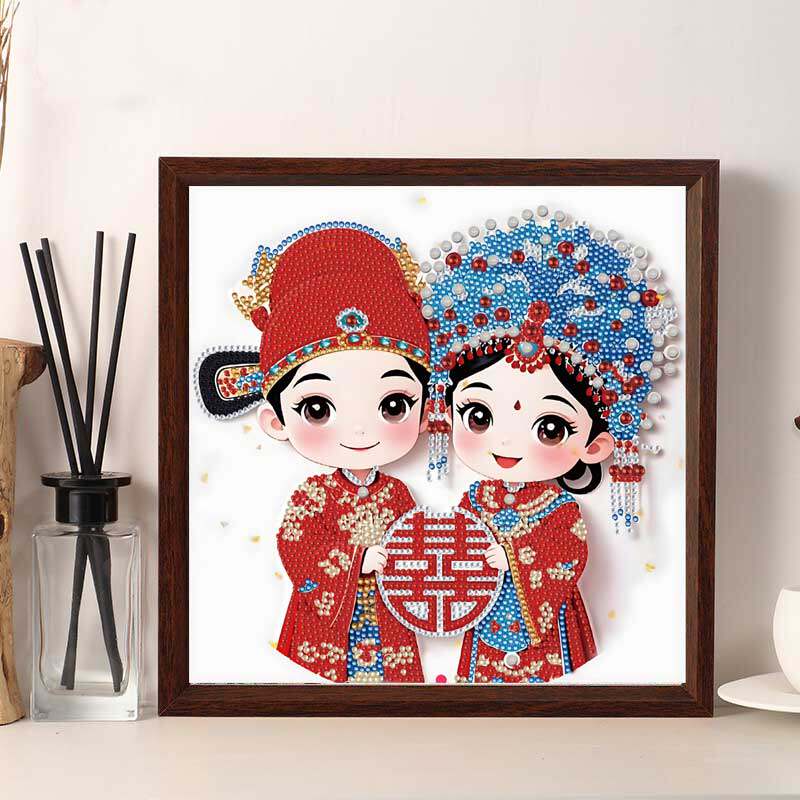 5D钻石绣喜字2026新款客厅送礼结婚婚礼粘钻手工diy摆台喜庆贴画