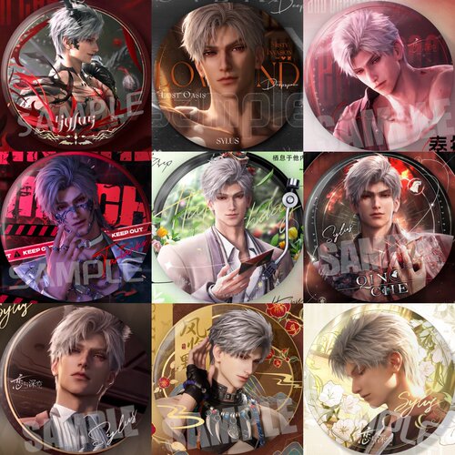 恋与深空个人角色秦彻生日专属系列75mm双闪徽章谷子痛包吧唧装饰