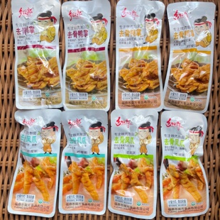 乡牧郎去骨鸭掌无骨鸡爪散称独立包装无骨凤爪500g休闲零食小吃