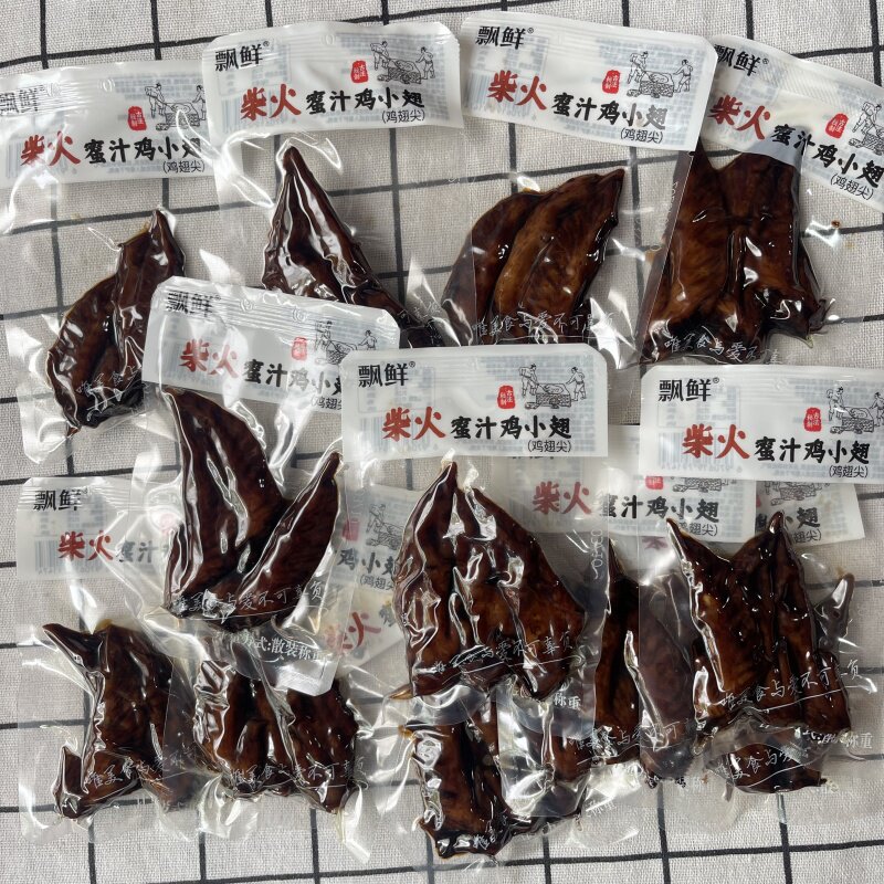 飘鲜柴火蜜汁鸡小翅蜜汁鸡翅尖独立包装熟食卤味即食休闲零食小吃