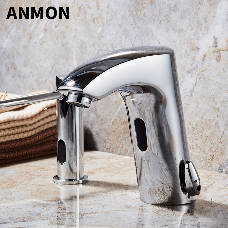 Anmon铜冷热调节感应龙头 智能感应水龙头 感应洗手器