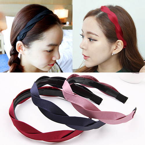 发卡布艺麻花韩国宽边带齿防滑简约头箍韩版缎面细边气质发夹发饰