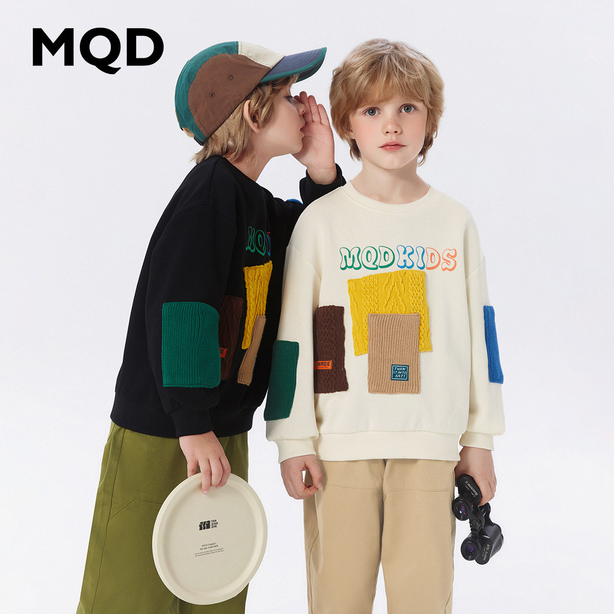 MQD马骑顿男童秋季撞色卫衣图片