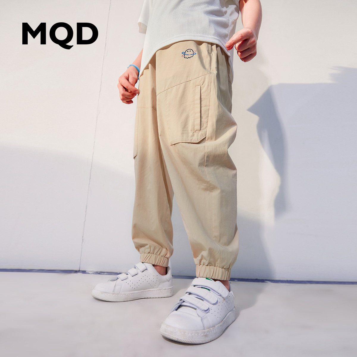 MQD童装男童休闲防蚊裤夏季儿童工装大口袋轻薄透气长裤