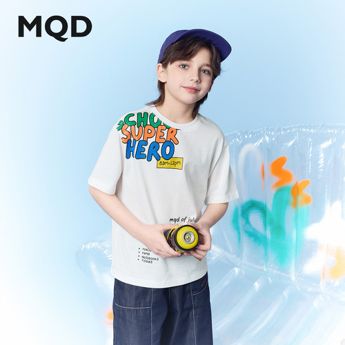 【纯棉】MQD童装男童26夏新款学院风趣味字母短袖T恤百搭舒适