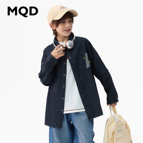 MQD童装儿童秋季男女童翻领衬衫