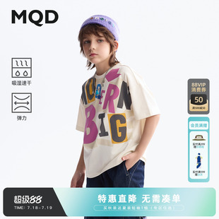 新款 吸湿速干 T恤2025夏季 儿童手绘印花短袖 MQD男童短袖