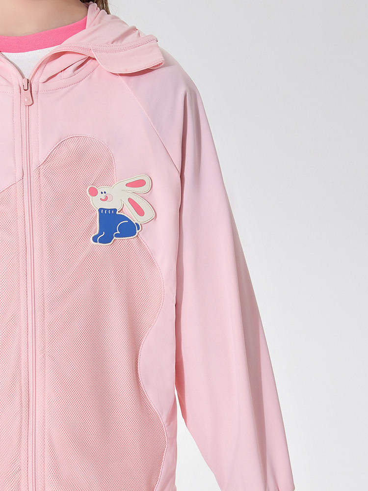 MQD 아동 의류 소녀 야외 태양 보호 의류 24 여름 새로운 어린이의 탄력 있고 편안한 후드 태양 보호 의류 UPF50 +