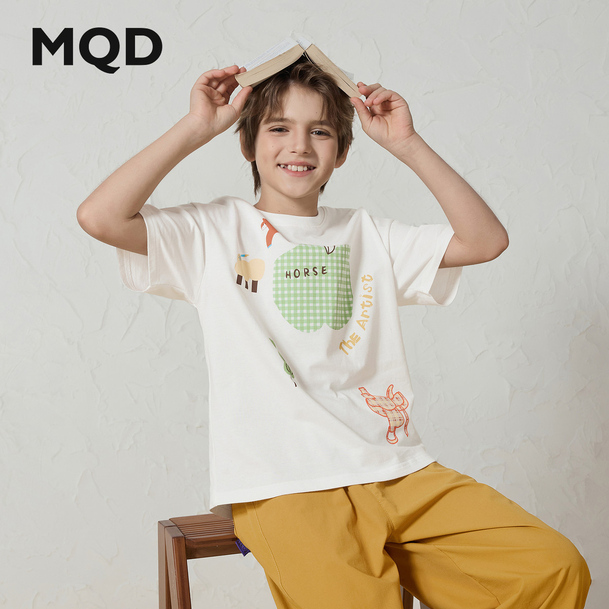 【纯棉】MQD童装男童26夏新款卡通亲肤短袖T恤童趣9百搭舒适
