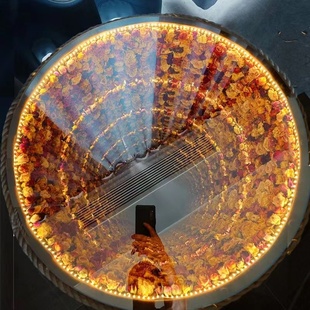 深渊半透双面镜圆形轮胎茶几自制桌材料千层效果亚克力3mm加厚