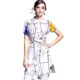 几何图案短袖 奈昕个性 后长前短连衣 胖MM衬衫 式 化私人定制 119189