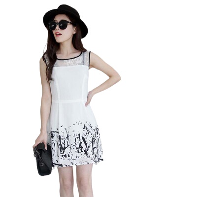 奈昕个性化私人定制1901卍卐新品无袖拼接连衣裙桑蚕丝里衬高级感