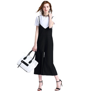 高档货 正品 31861 女春夏款 街头 百搭纯色吊带休闲连体裤 奈昕正品