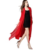 开衫 飘逸提花宽松潮百搭纯色外套蕾丝中长款 高档货50290 奈昕正品