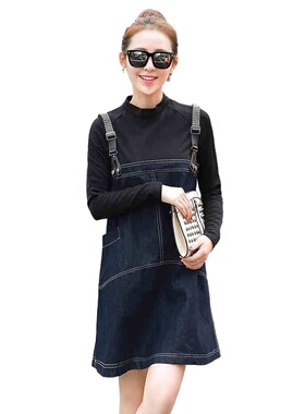 奈昕个性化私人定制 92540 新款气质时尚潮流新款背带牛仔裙女韩