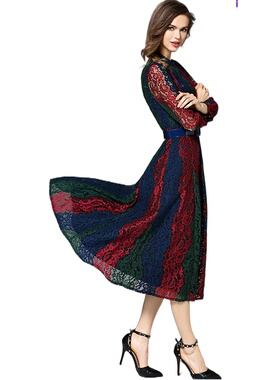 奈昕个性化私人定制 101061 new dress春季新款时尚收腰中长款连